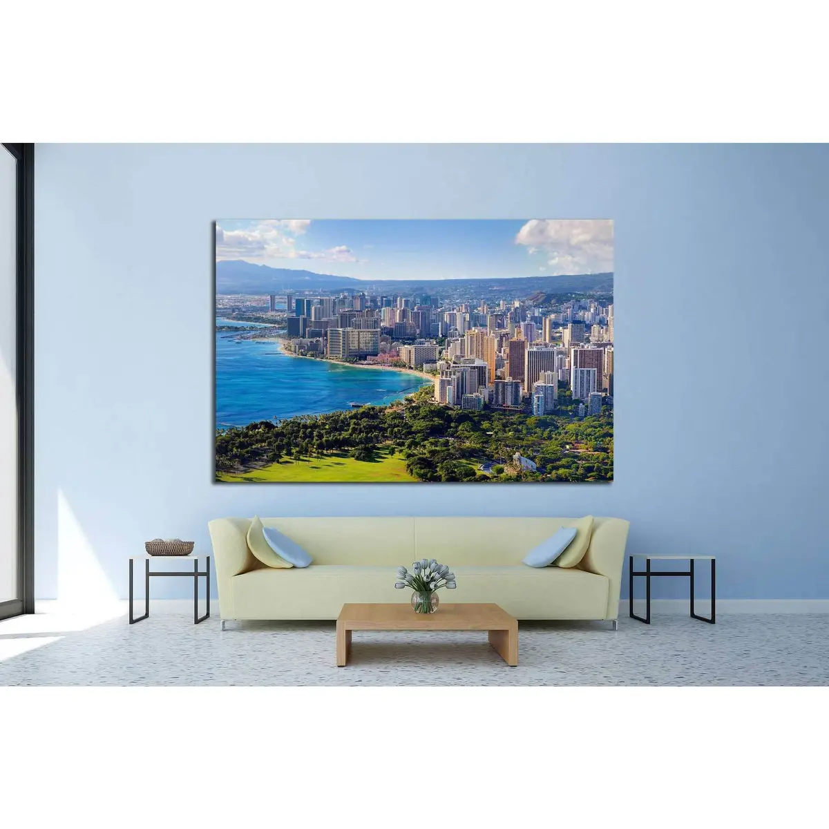 Spectacular View Of Honolulu City, Oahu, Hawaii №1702 Ready To Hang Canvas Print 2