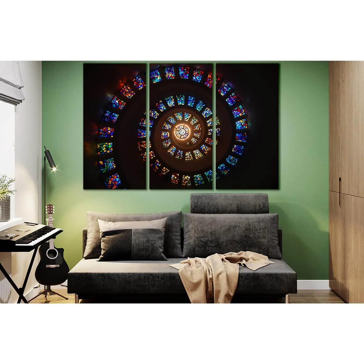 Spiral Stained Glass №Sl1379 Ready To Hang Canvas Print 5