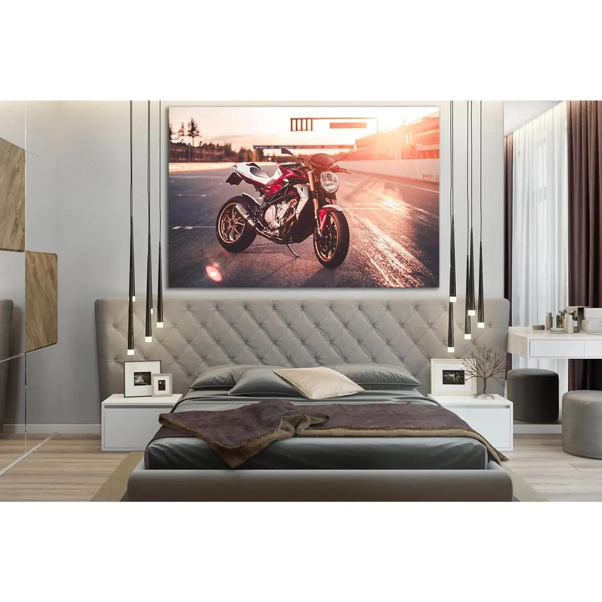 Sport Bike On The Race Track №Sl1439 Ready To Hang Canvas Print 1