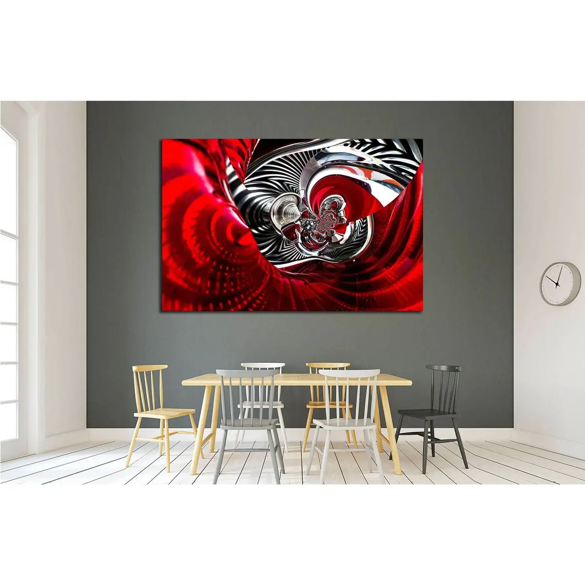 Sport Car Back Lights Spiral Abstract №1613 Ready To Hang Canvas Print 3