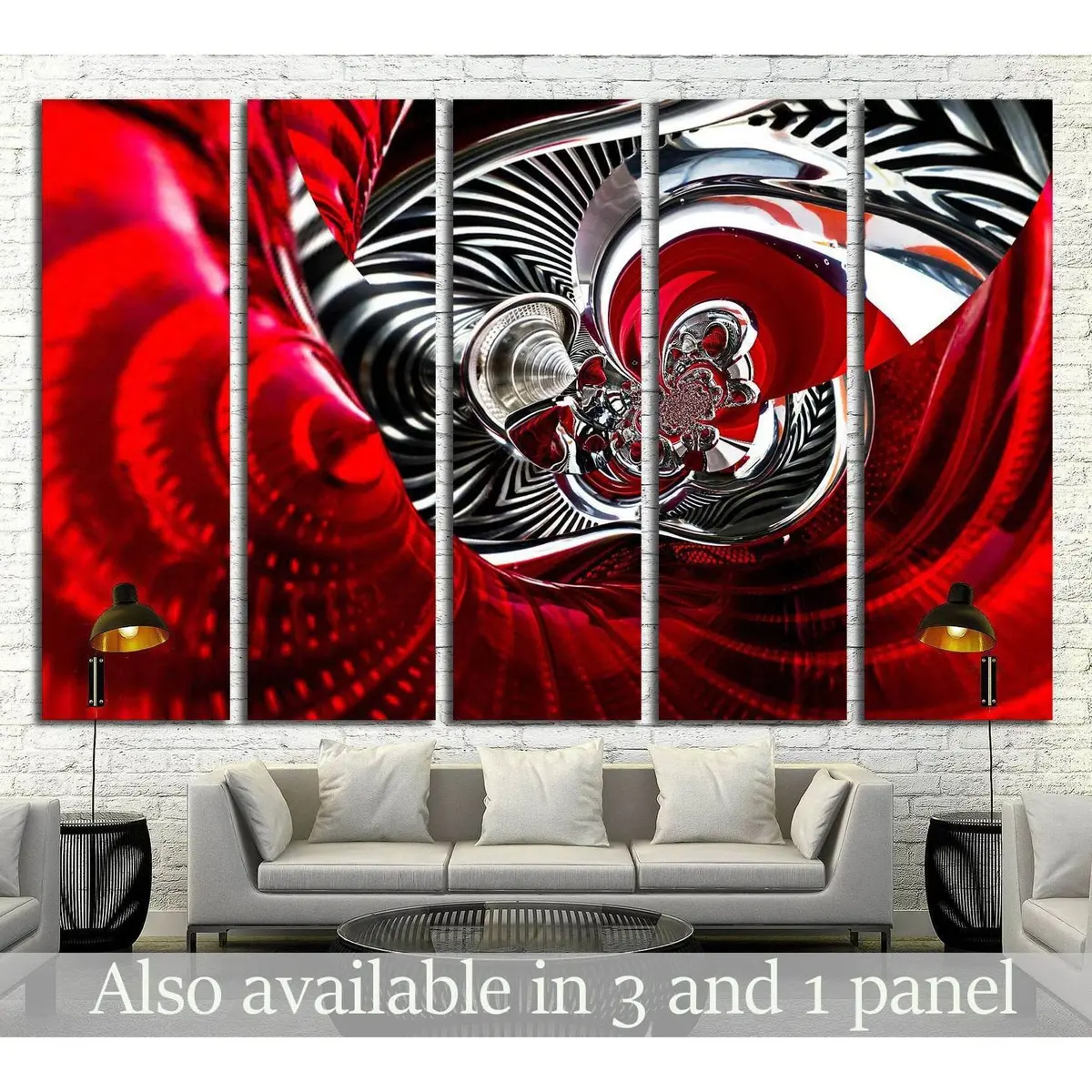 Abstract Spiral Tail Lights Canvas Wall Art – Ready-to-Hang Print #1613
