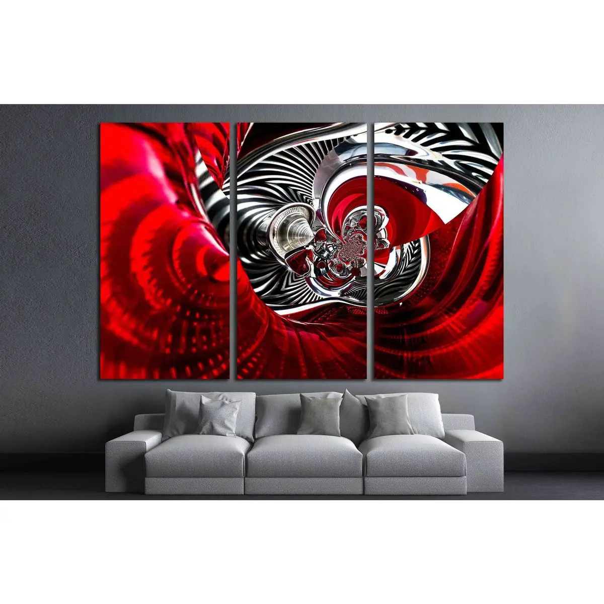 Sport Car Back Lights Spiral Abstract №1613 Ready To Hang Canvas Print 5