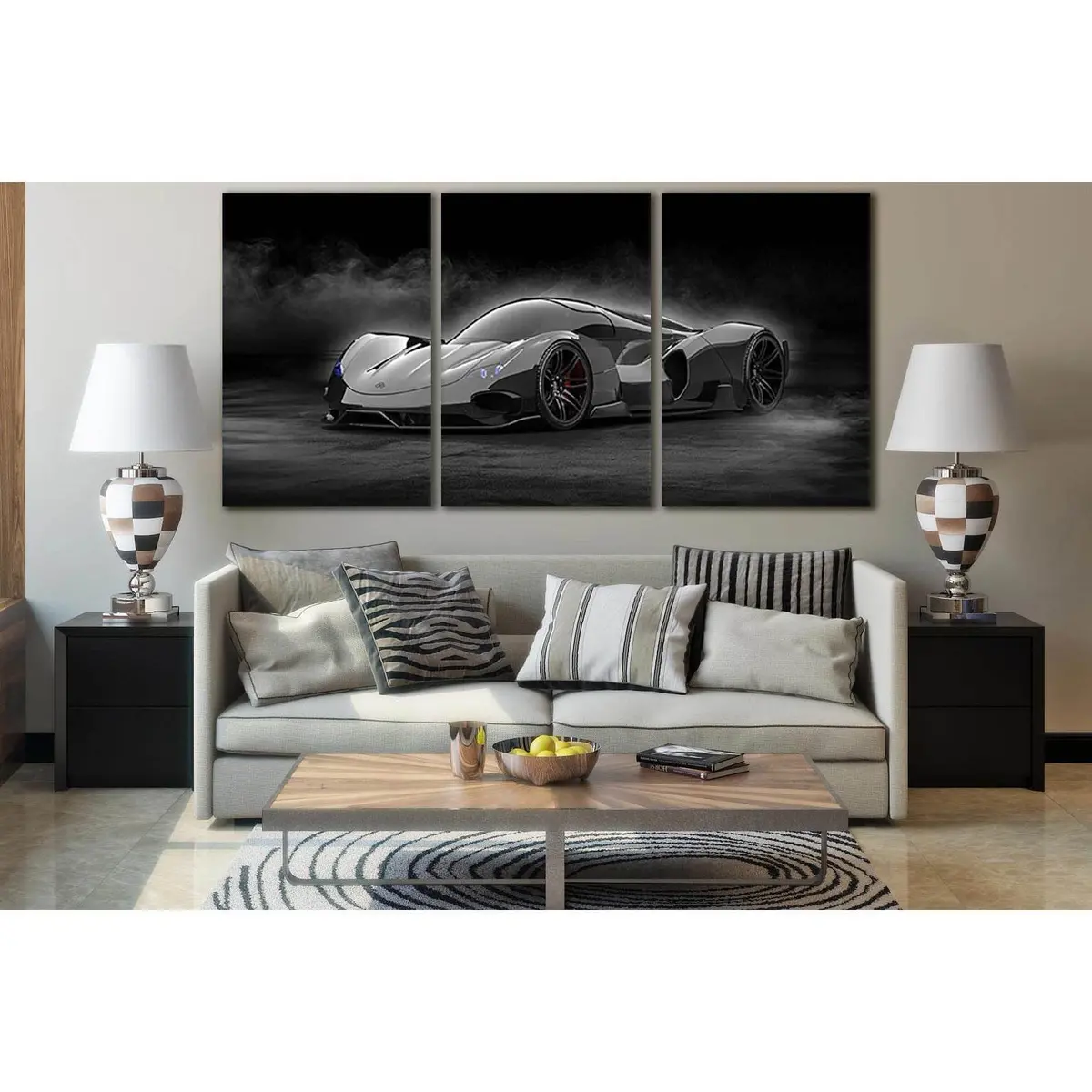 Sport Car Black And White №Sl833 Ready To Hang Canvas Print 5