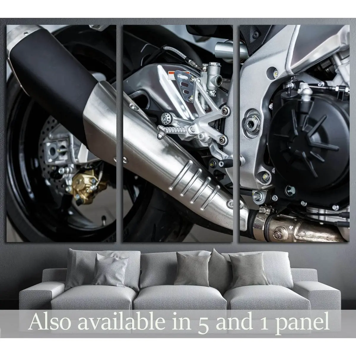 Sport Motorbike, Details Of Motorcycle №1882 Ready To Hang Canvas Print 1