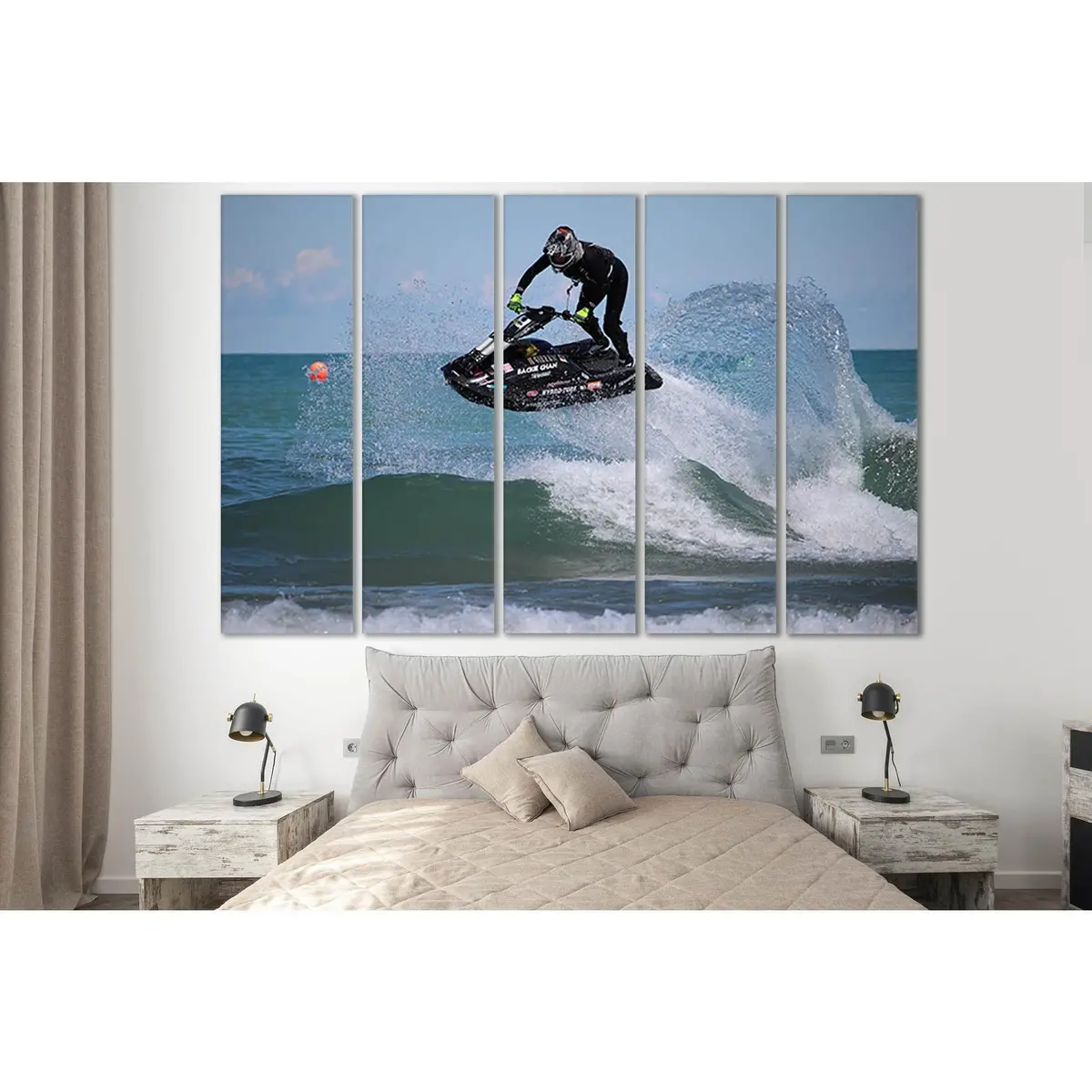 SL902 Sport Water Motorcycle Canvas Wall Art – Pre-Installed Hanging Hardware