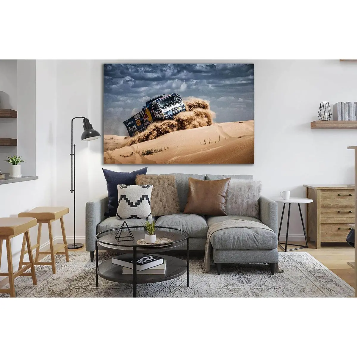 Sports Truck Explodes Desert Sands №Sl944 Ready To Hang Canvas Print 1