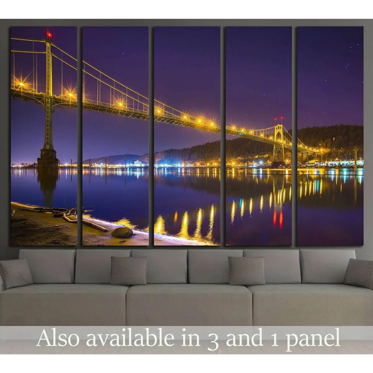 St John's Bridge, Portland, Oregon №795 Ready To Hang Canvas Print 1