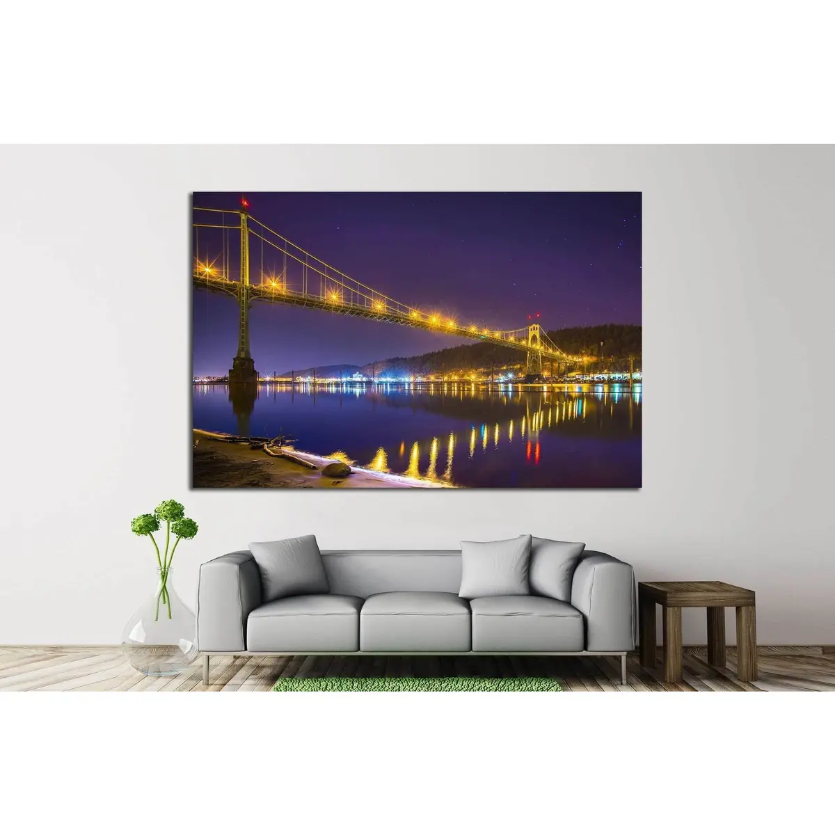 St John's Bridge, Portland, Oregon №795 Ready To Hang Canvas Print 2