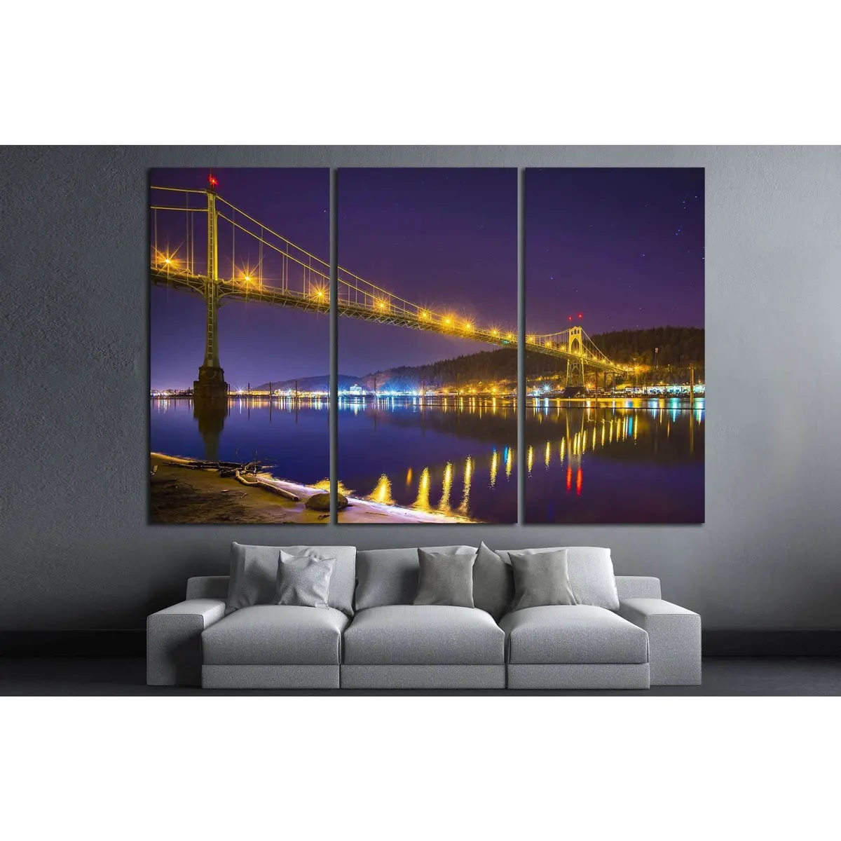 St John's Bridge, Portland, Oregon №795 Ready To Hang Canvas Print 3