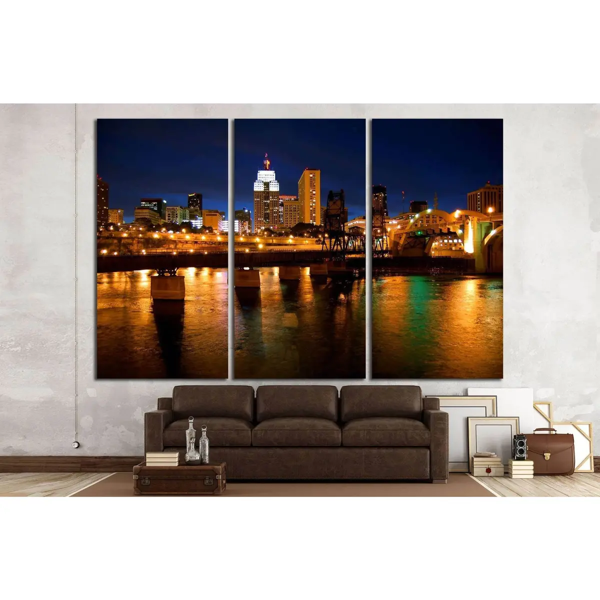 St. Paul, Minnesota Skyline №1661 Ready To Hang Canvas Print 2