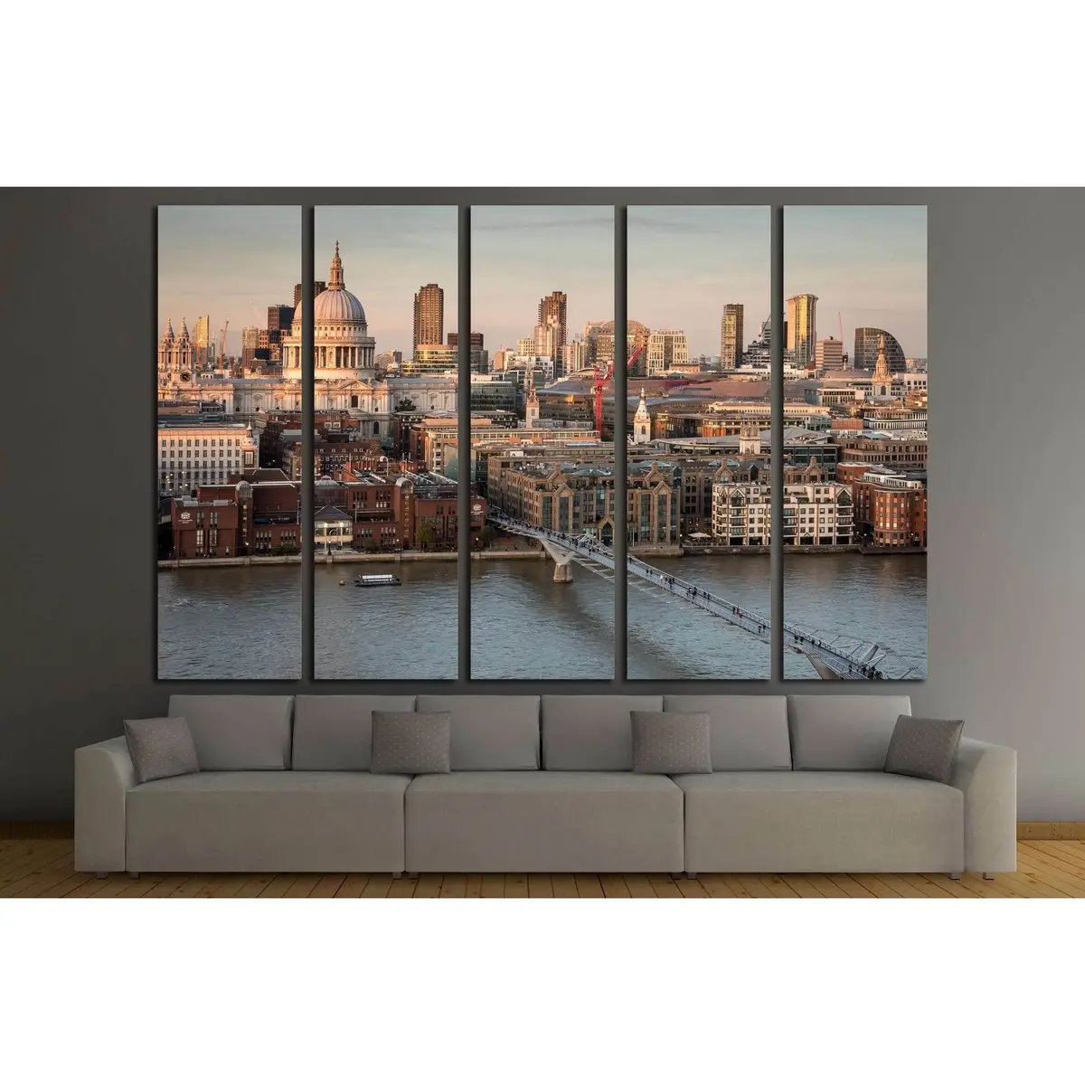St. Paul's Cathedral & London Skyline Canvas Wall Art – Ready-to-Hang Print #2972 - Image 3