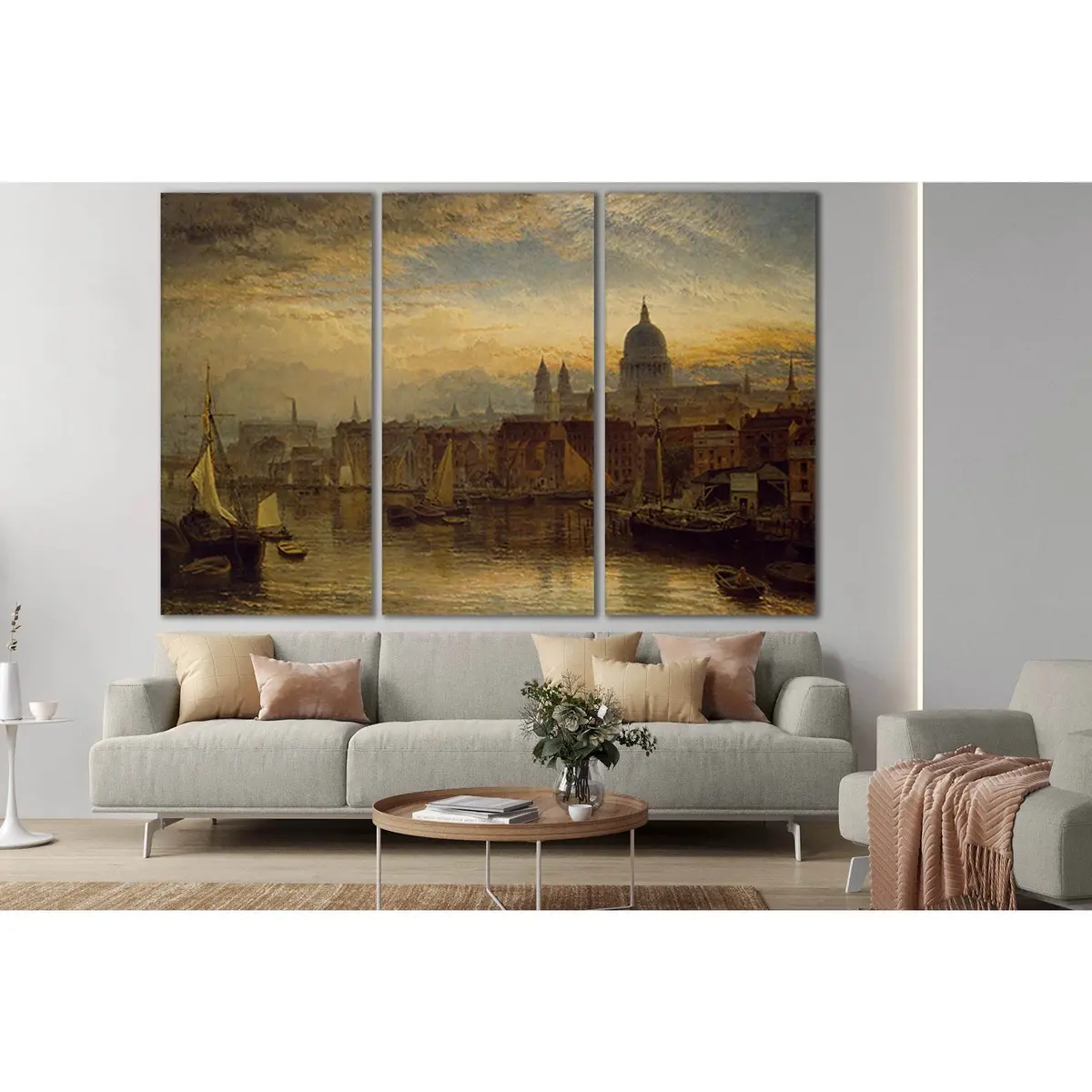 St Pauls From The River Thames Oil Painting №Sl581 Ready To Hang Canvas Print 5