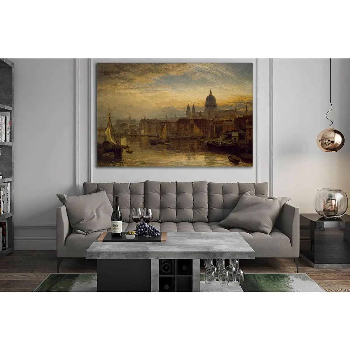 St Pauls From The River Thames Oil Painting №Sl581 Ready To Hang Canvas Print 2