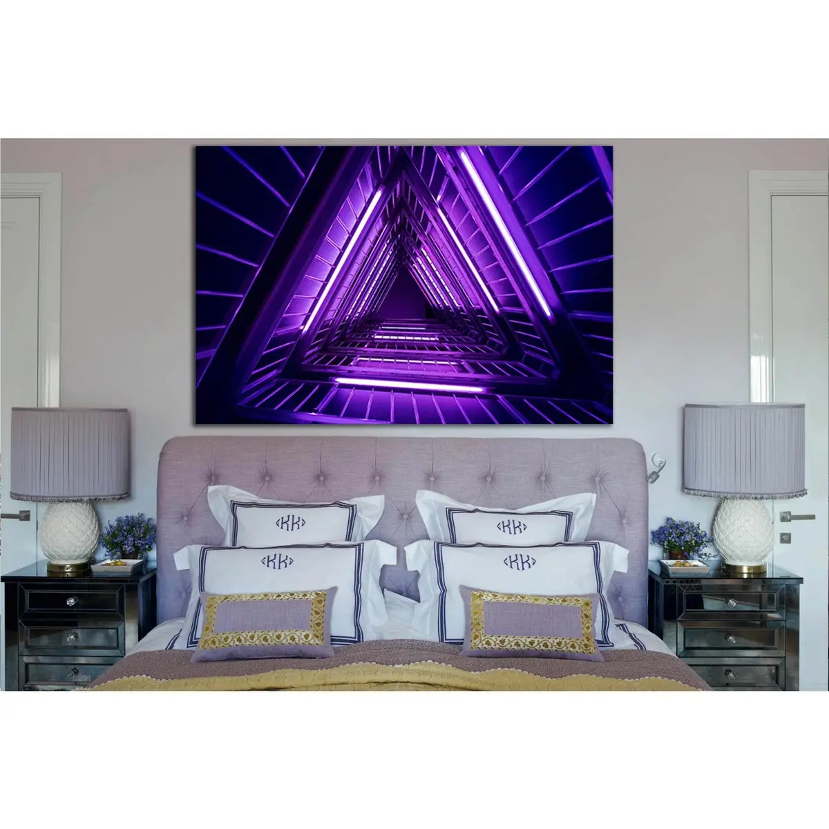 Stairs In Purple Light №Sl1421 Ready To Hang Canvas Print 1