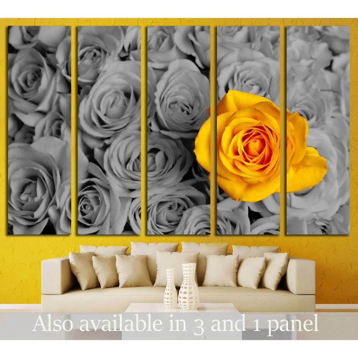 Vibrant Yellow Rose Canvas Art Print #2751 – Premium Ready-to-Hang Wall Decor