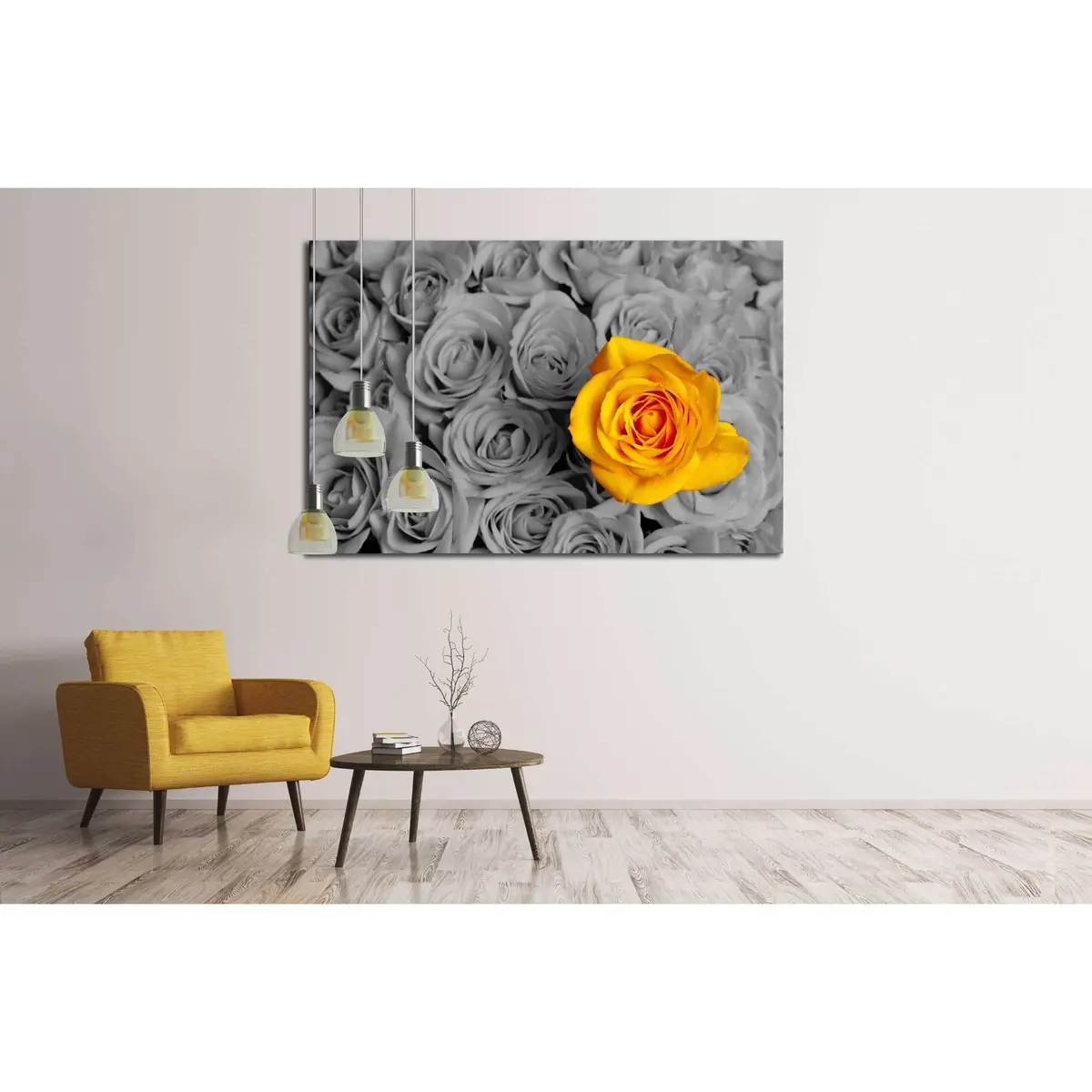 Standing Out In A Crowd Yellow Rose №2751 Ready To Hang Canvas Print 3