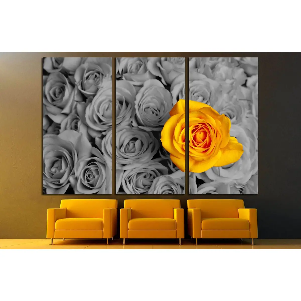 Standing Out In A Crowd Yellow Rose №2751 Ready To Hang Canvas Print 5