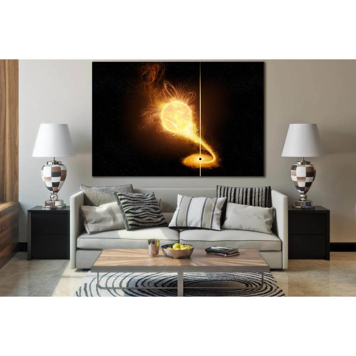 Star And Black Hole №Sl976 Ready To Hang Canvas Print 2
