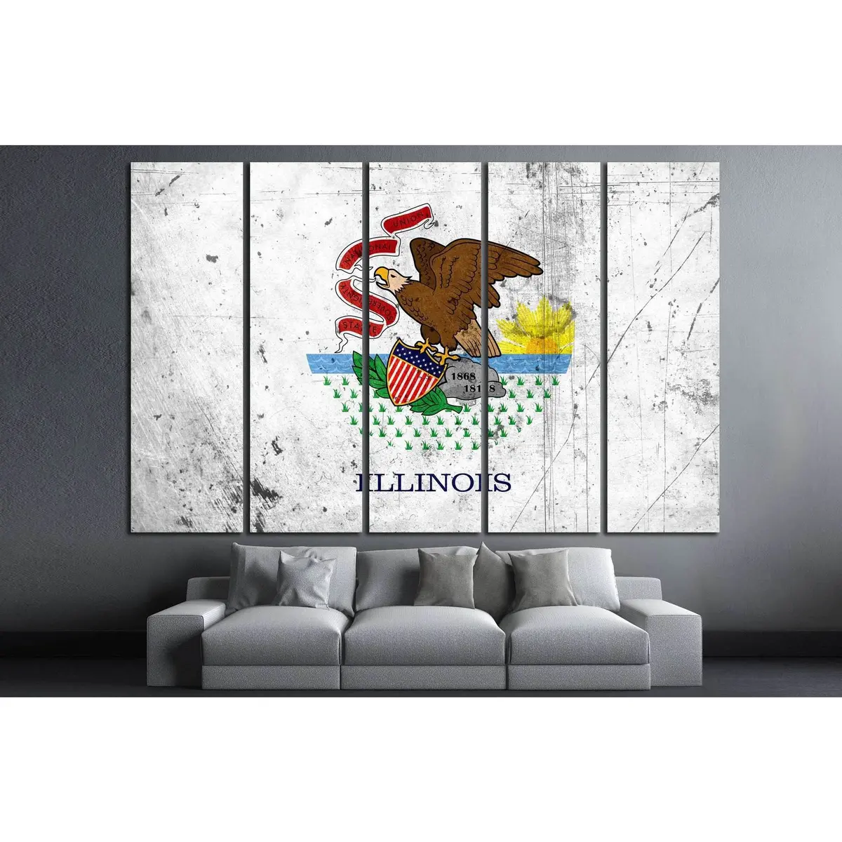 Illinois State Canvas Wall Art №686 – Ready-to-Hang Decor - Image 2