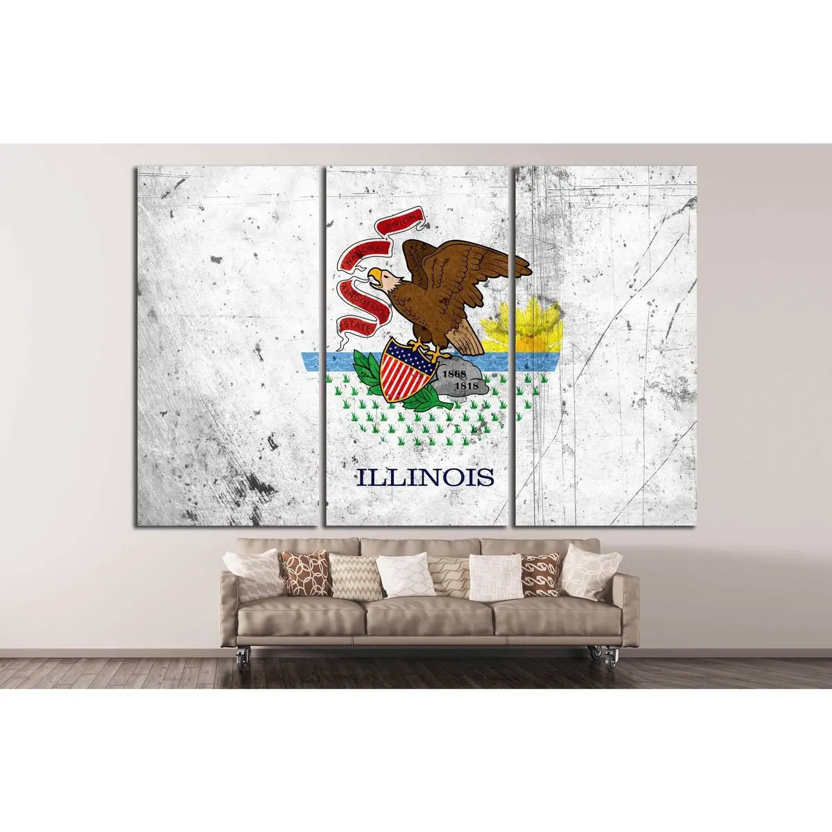 State Of Illinois №686 Ready To Hang Canvas Print 5