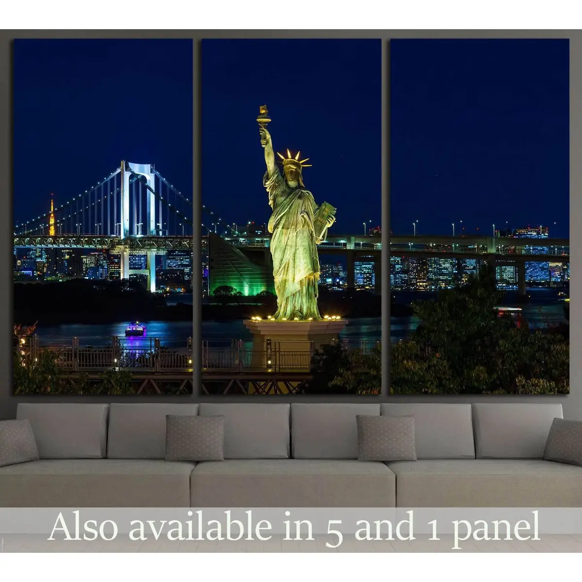 Statue Of Liberty In Odaiba Area, Tokyo, Japan №1297 Ready To Hang Canvas Print 5