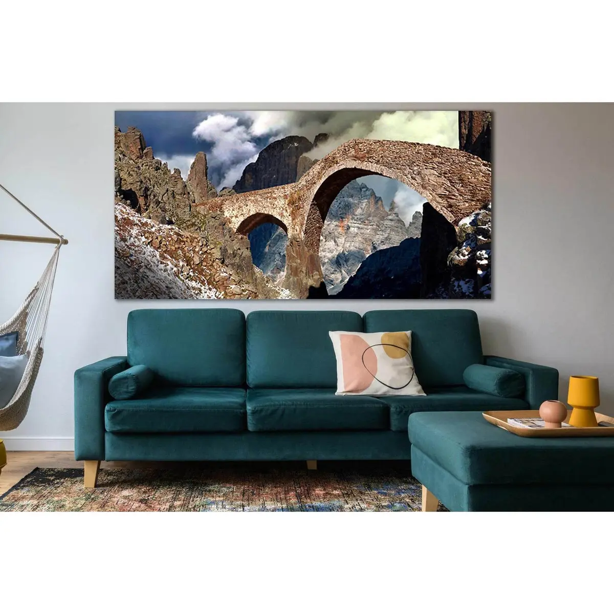Stone Bridge In The Mountains №Sl1128 Ready To Hang Canvas Print 1