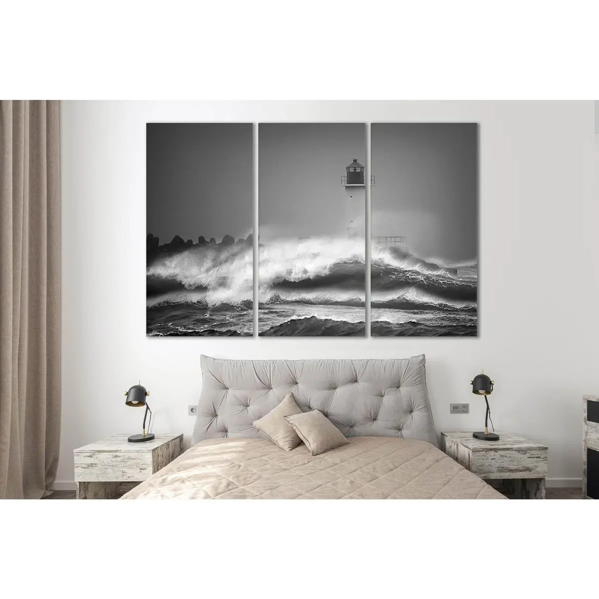 Storm Waves And Lighthouse №Sl56 Ready To Hang Canvas Print 5