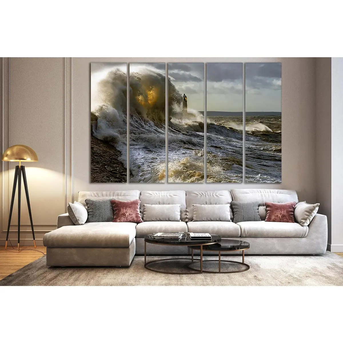 Premium Stormy Ocean Lighthouse Canvas Art №SL97 – Ready-to-Hang Wall Decor