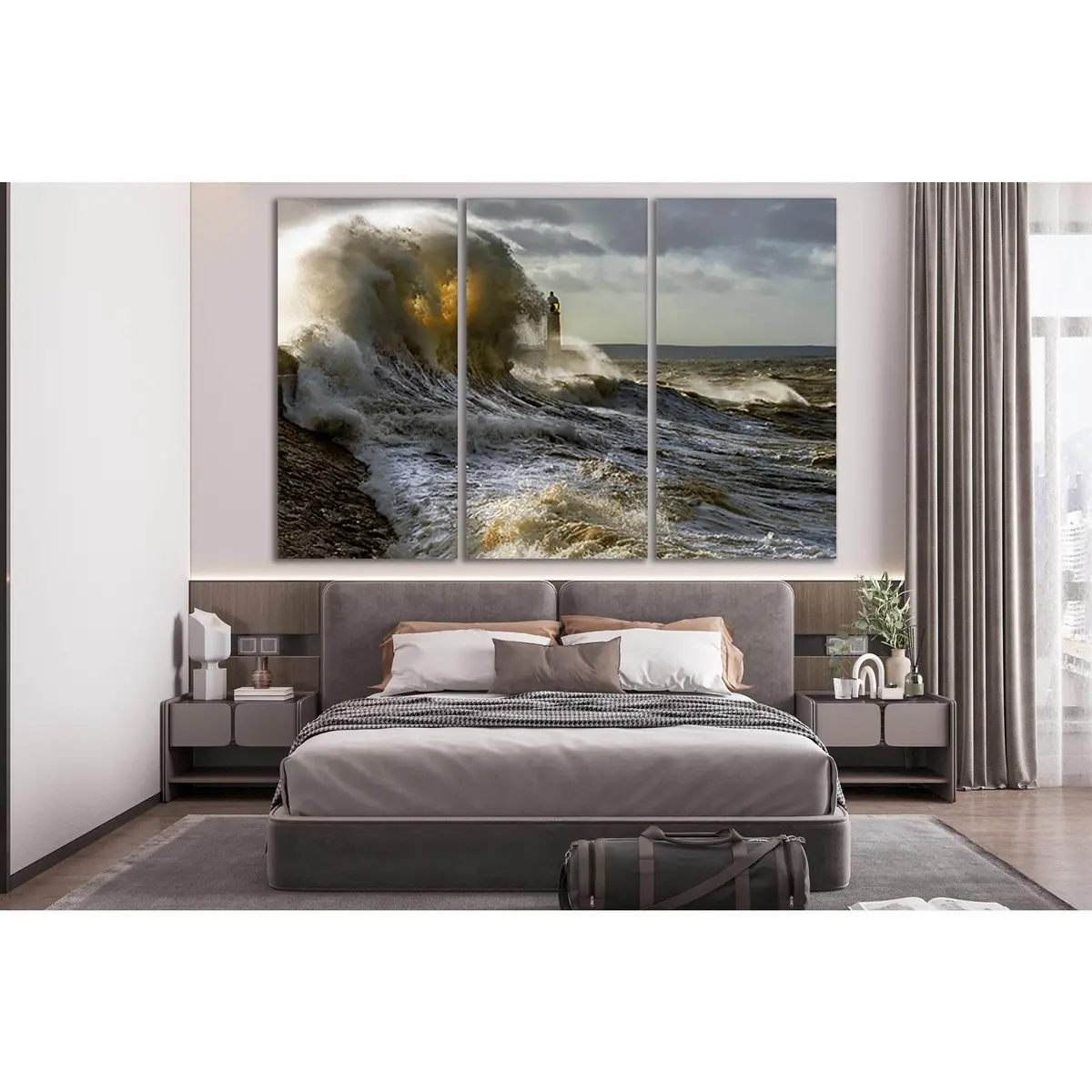 Storm Waves Lighthouse №Sl97 Ready To Hang Canvas Print 5
