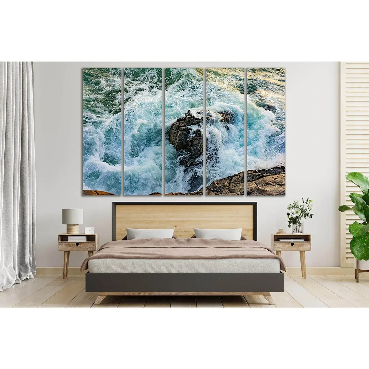Dramatic Ocean Waves Canvas Art №SL80 – Premium Ready-to-Hang Wall Decor