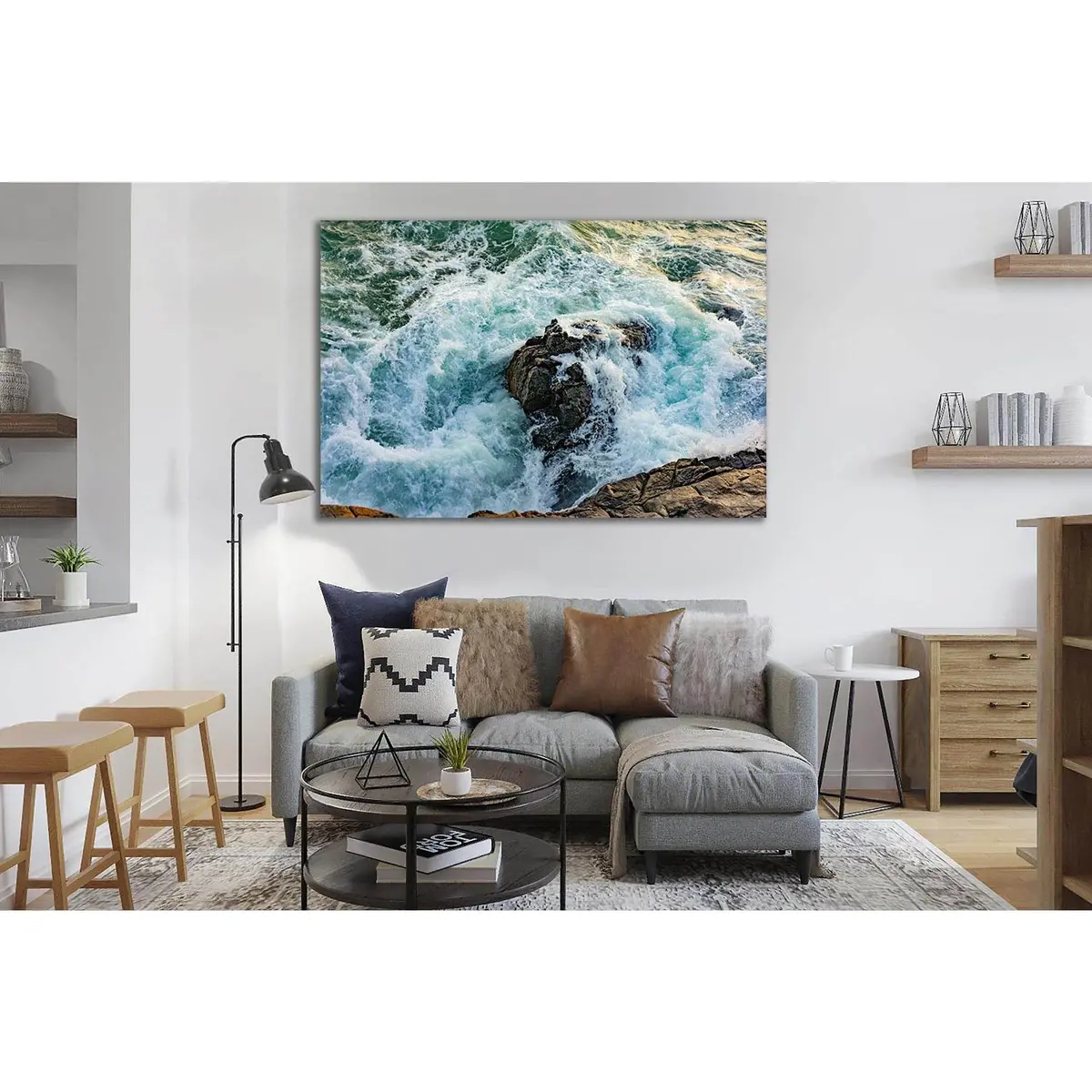 Stormy Waves By The Shore №Sl80 Ready To Hang Canvas Print 2