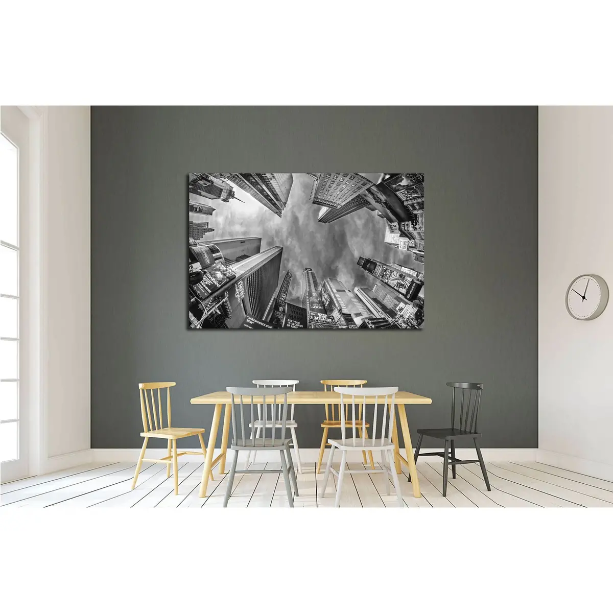 Street View Of Times Square Skyscrapers New York City №2627 Ready To Hang Canvas Print 3