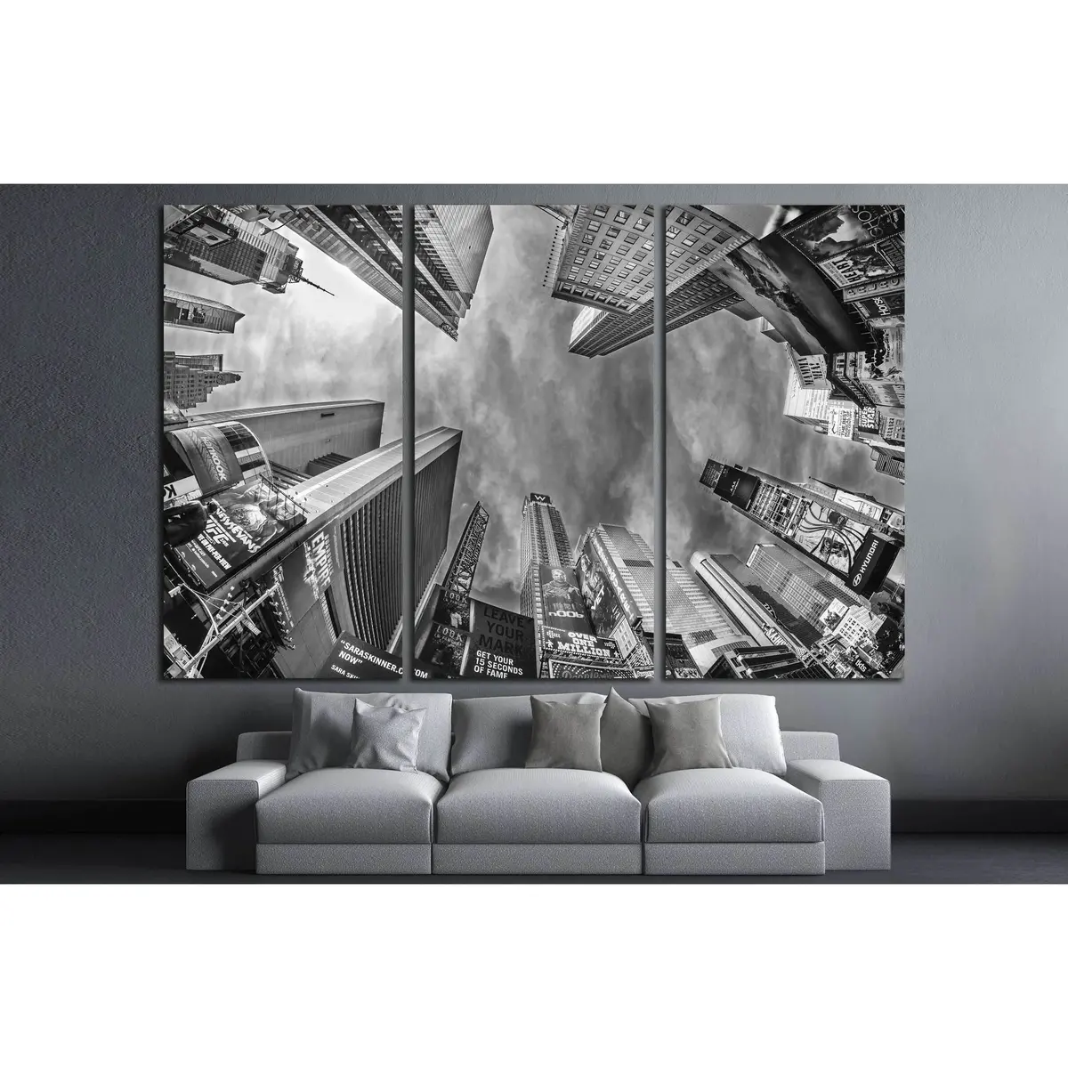 Street View Of Times Square Skyscrapers New York City №2627 Ready To Hang Canvas Print 5