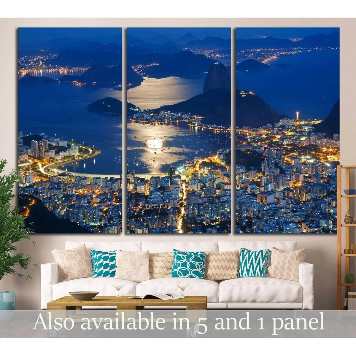 Sugar Loaf And Botafogo, Rio De Janeiro №1163 Ready To Hang Canvas Print 1