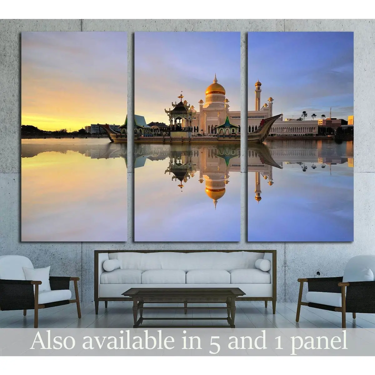 Sultan Omar Ali Saifudding Mosque, Bandar Seri Begawan, Brunei №1782 Ready To Hang Canvas Print 5
