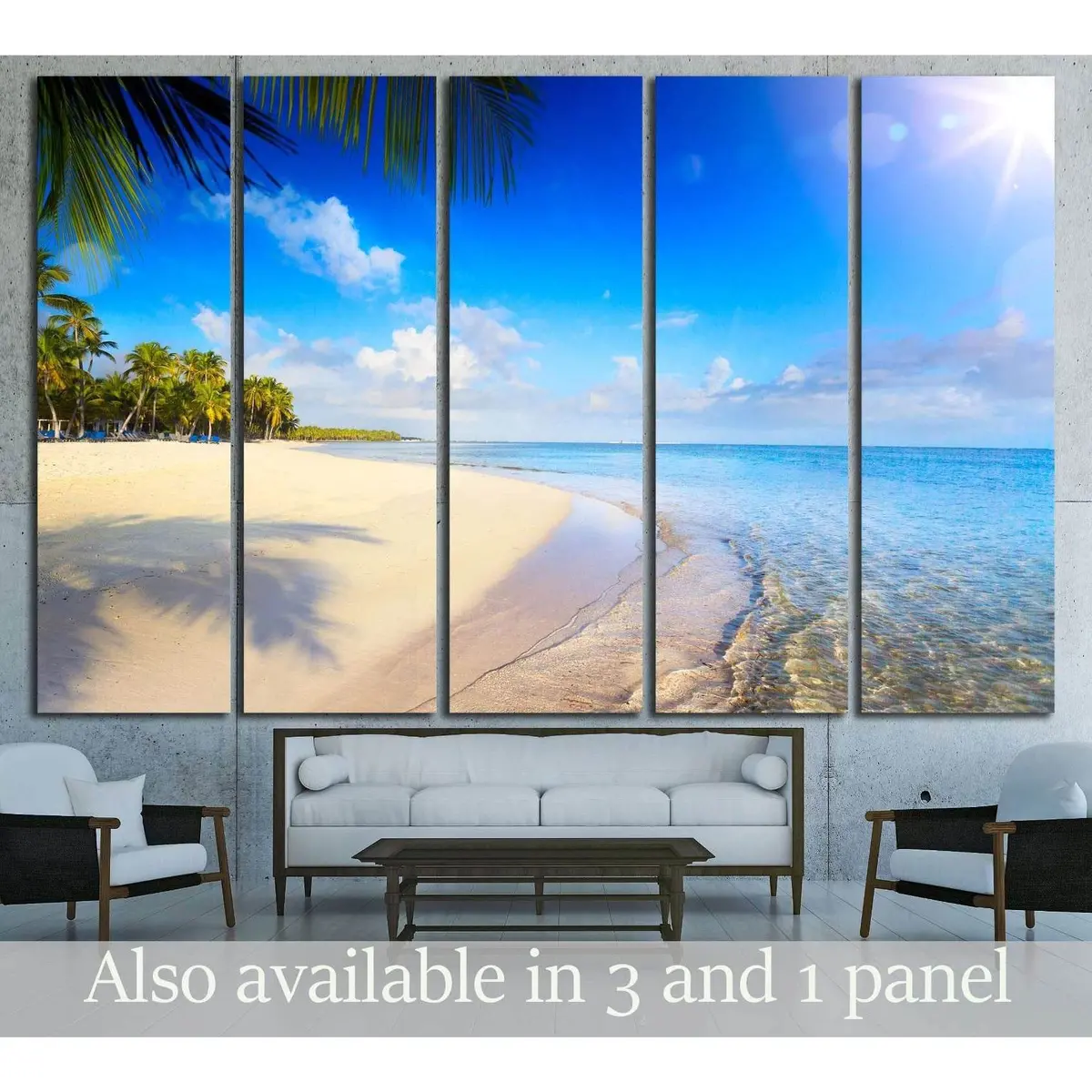 Tropical Beach Canvas Art – Ready-to-Hang Summer Wall Decor Print