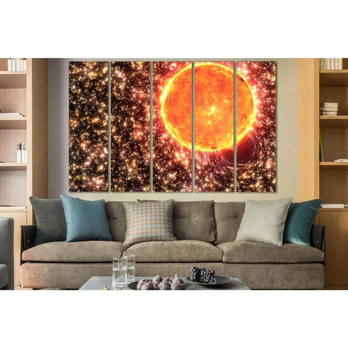 Sun and Black Hole Art Print №SL982 – Premium Ready-to-Hang Canvas - Image 3