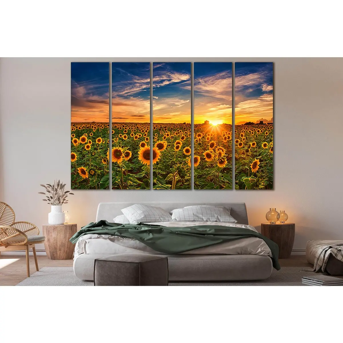 Sunflower Field Sunset Canvas Art №SL221 – Premium Ready-to-Hang Wall Decor - Image 3