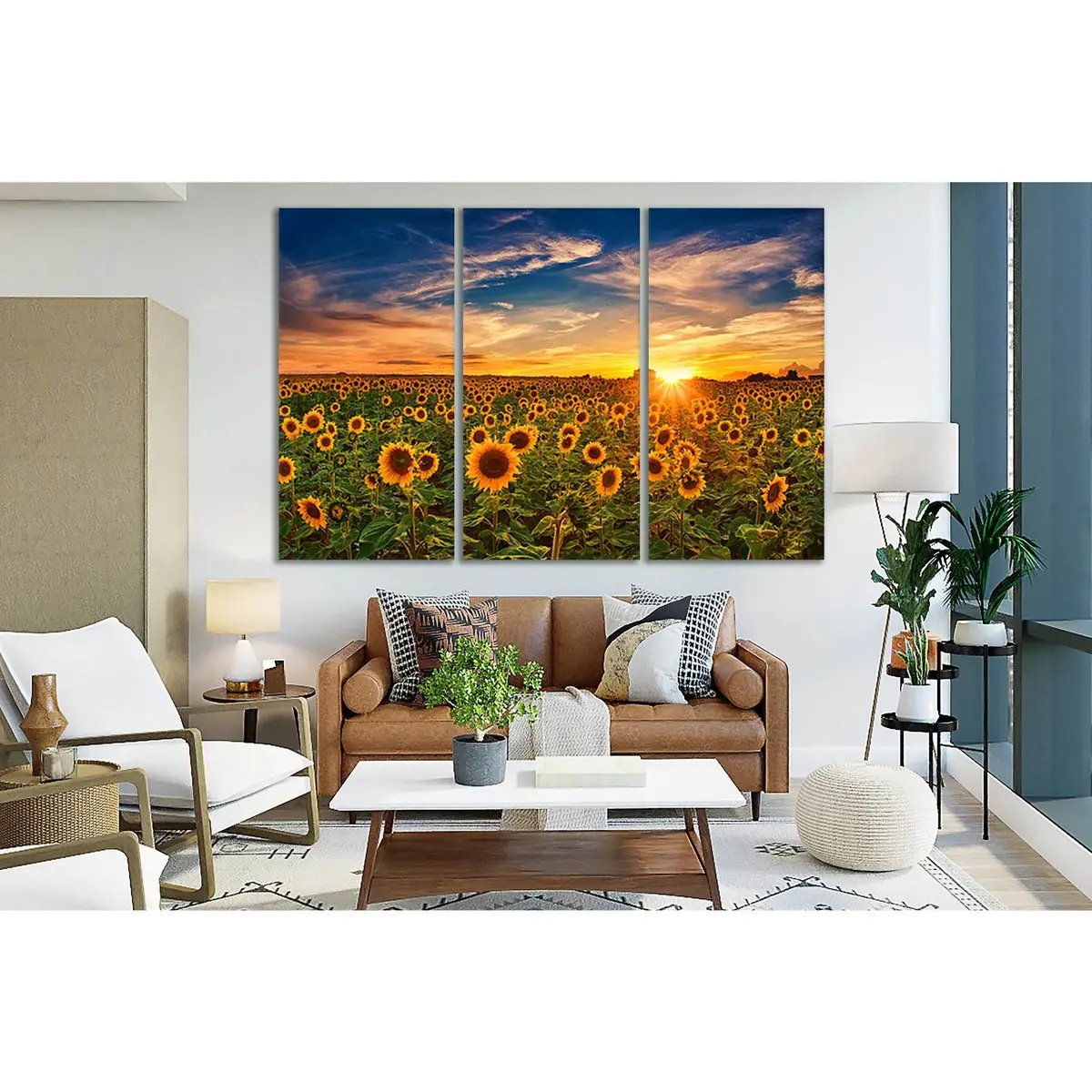 Sunflowers And Beautiful Sunset №Sl221 Ready To Hang Canvas Print 5