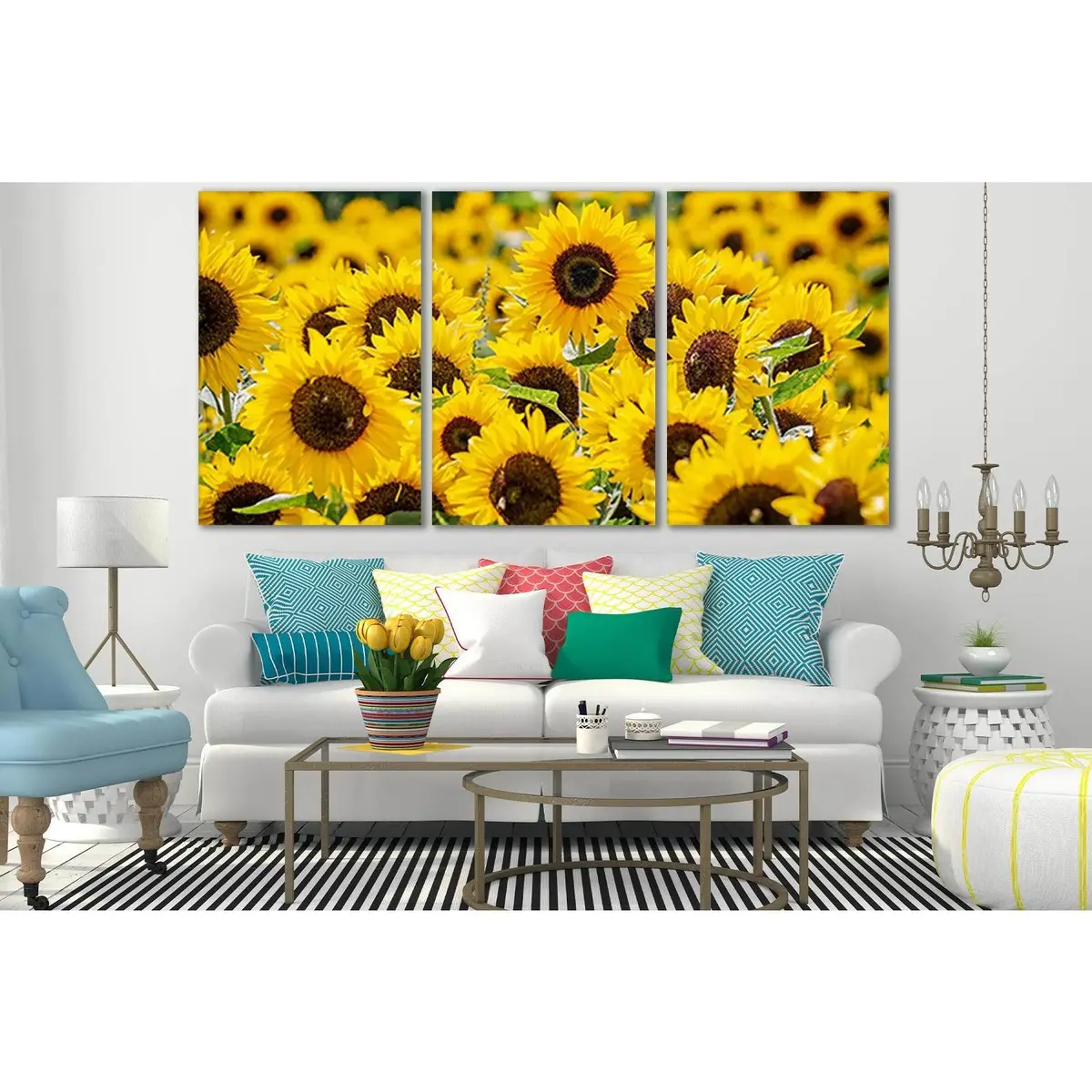 Sunflowers In The Field №Sl691 Ready To Hang Canvas Print 5
