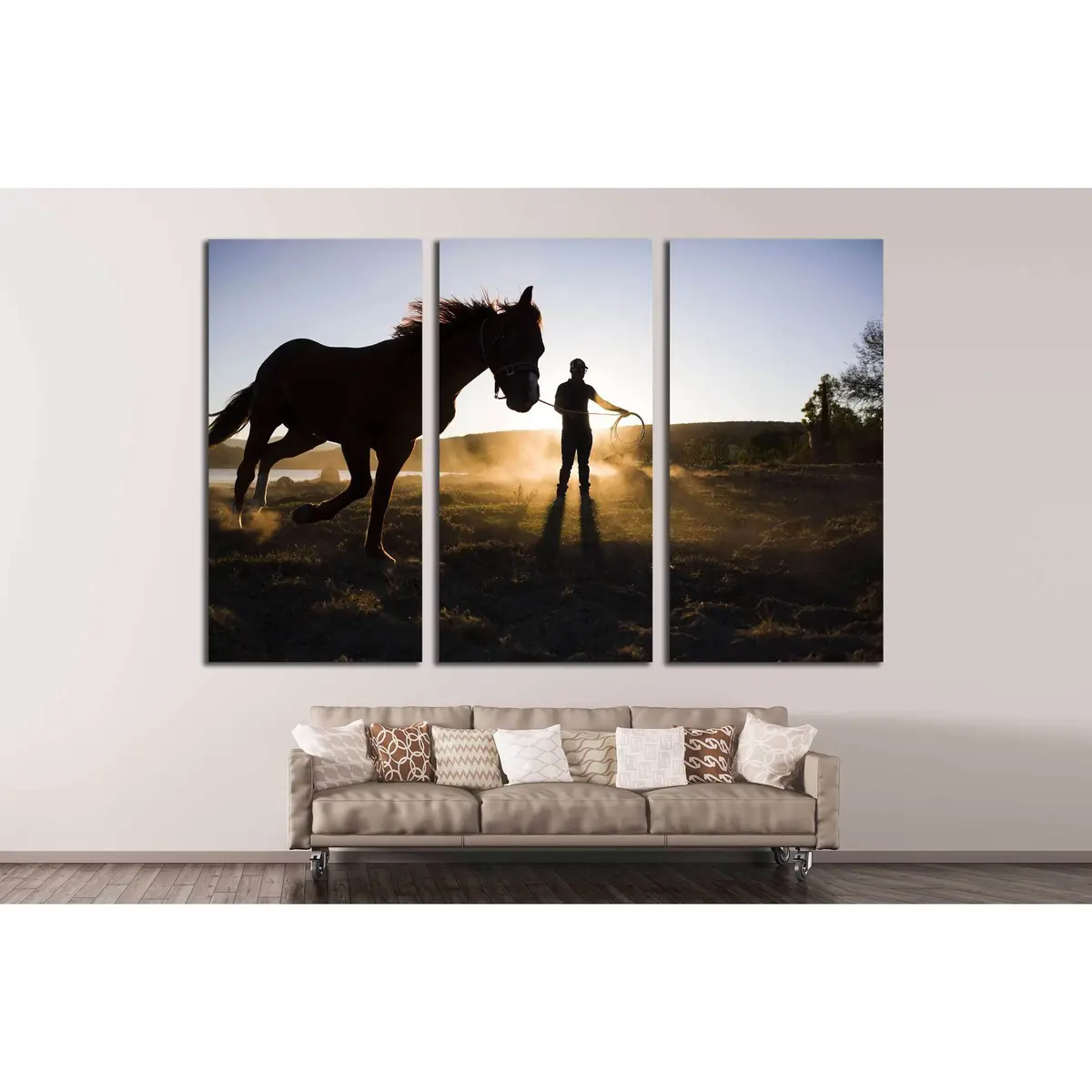 Sunrise And Horse Canvas Print №5013 5