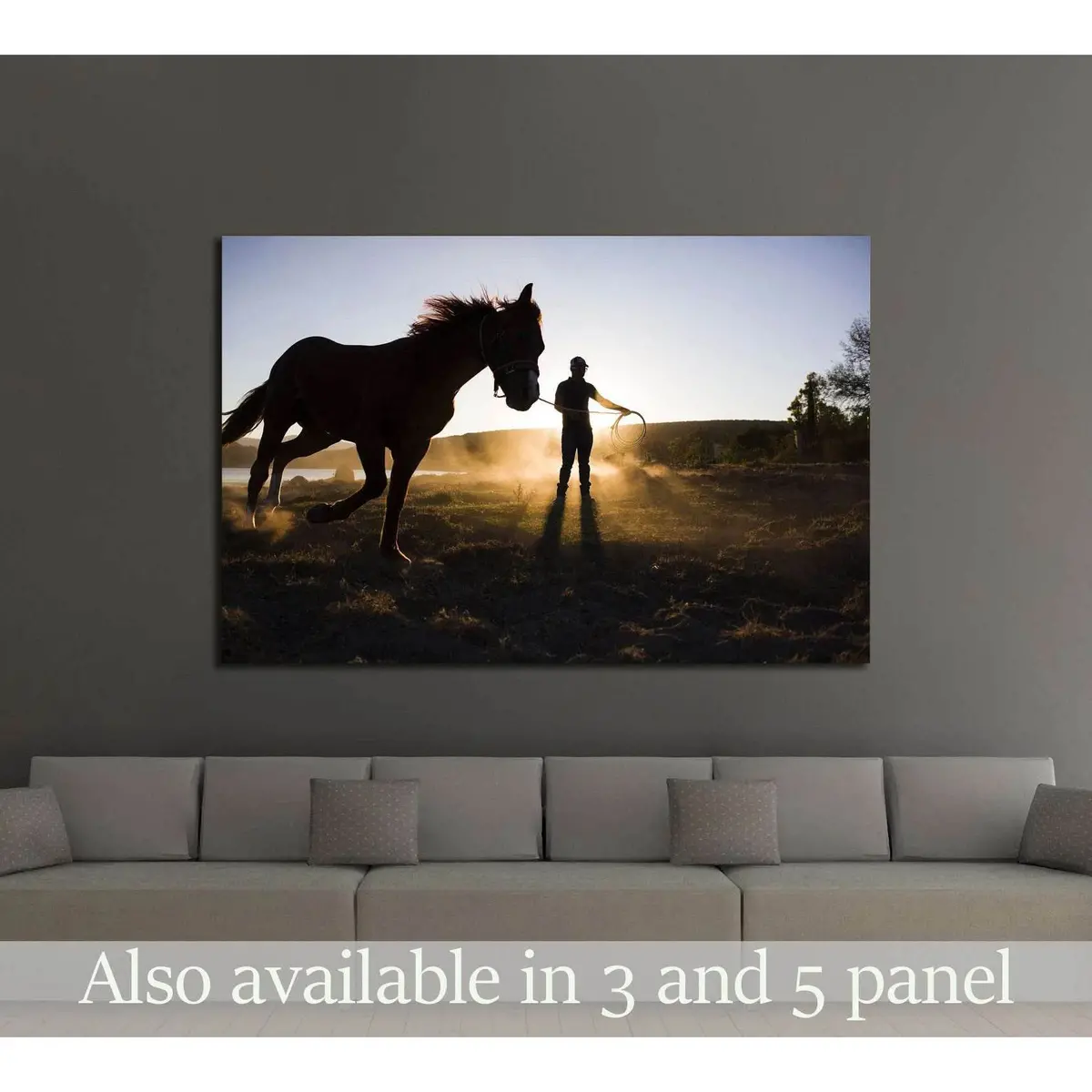Sunrise And Horse Canvas Print №5013 1