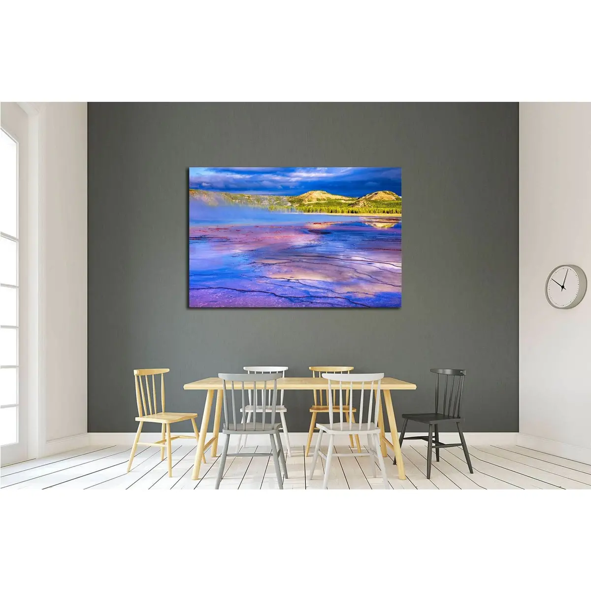 Sunrise At Grand Prismatic Spring In Yellowstone National Park №2001 Ready To Hang Canvas Print 3