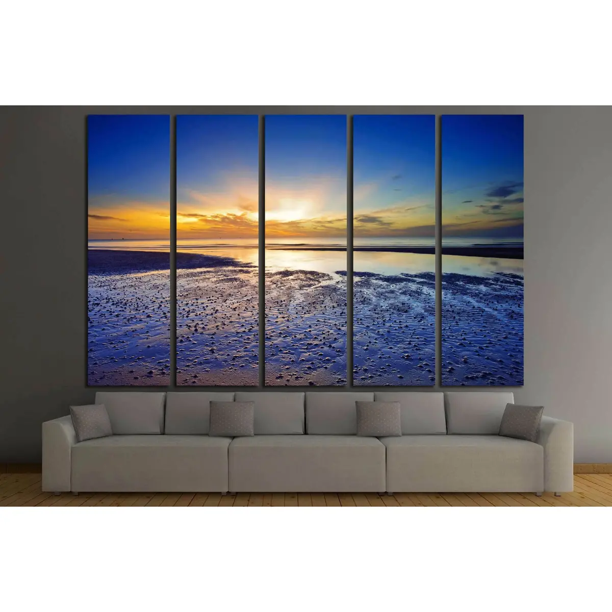 Huahin Sunrise Canvas Print – Ready-to-Hang Ocean Horizon Wall Art #2680 - Image 3
