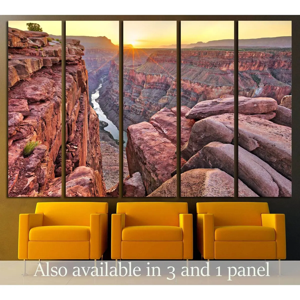 Toroweap Sunrise Canvas Art – Ready-to-Hang Grand Canyon National Park Wall Decor