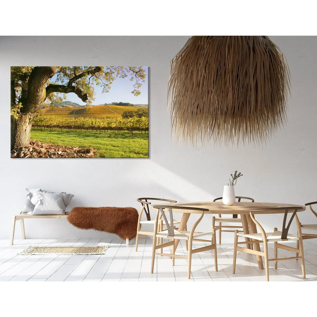 Sunrise Over Autumn Vineyard №04209 Ready To Hang Canvas Print 1