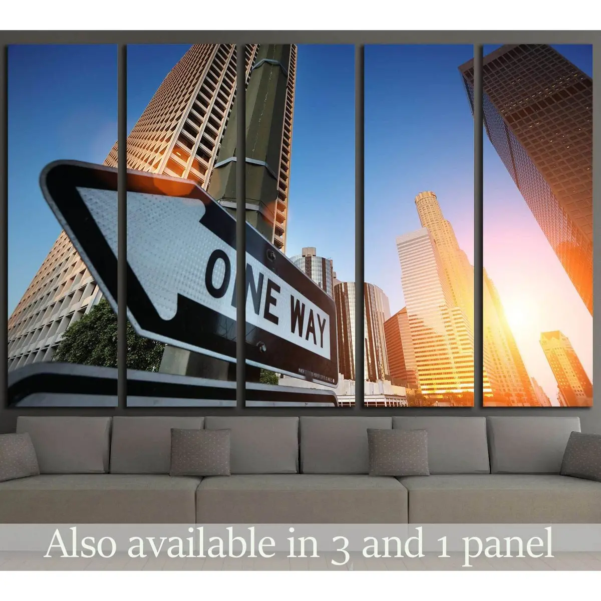 Downtown Los Angeles Sunrise Canvas Wall Art – Ready-to-Hang Print, California Landscape #1924