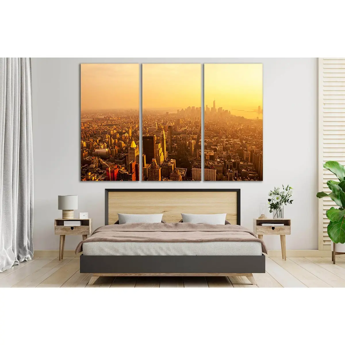 Sunrise Usa New York Skyline №Sl319 Ready To Hang Canvas Print 5