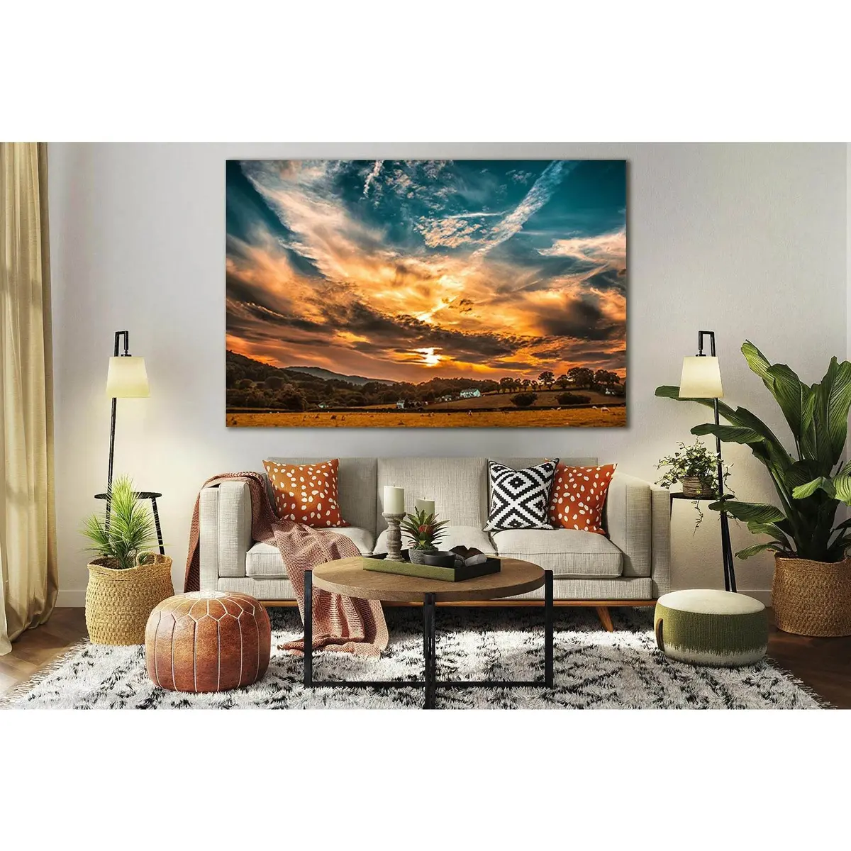 Sunset And Beautiful Sky №Sl270 Ready To Hang Canvas Print 1