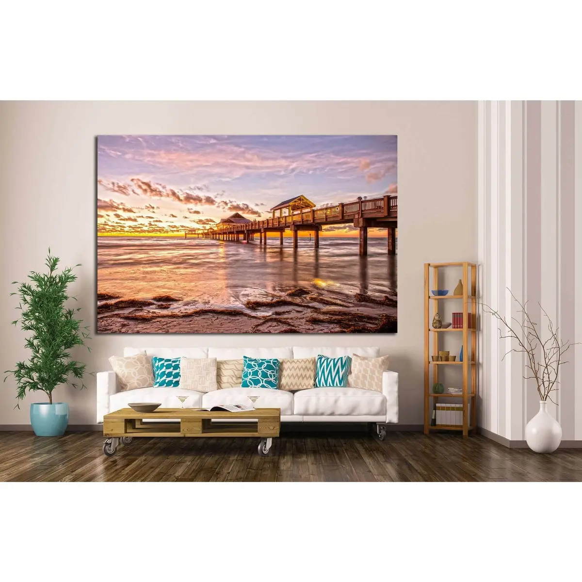 Sunset At Clearwater Beach Florida №1298 Ready To Hang Canvas Print 2